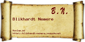 Blikhardt Nemere névjegykártya